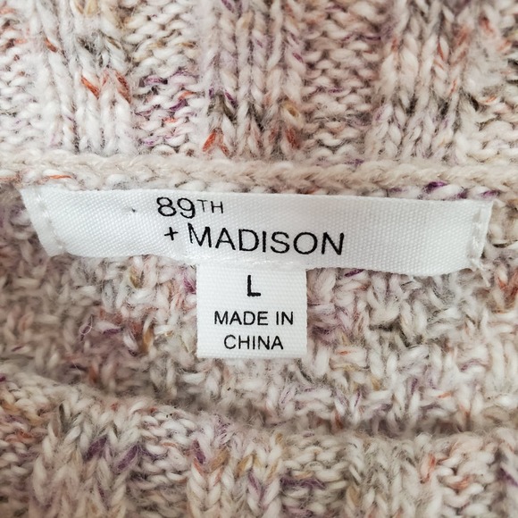 89th + Madison cowl neck sweater tan large - Picture 3 of 5